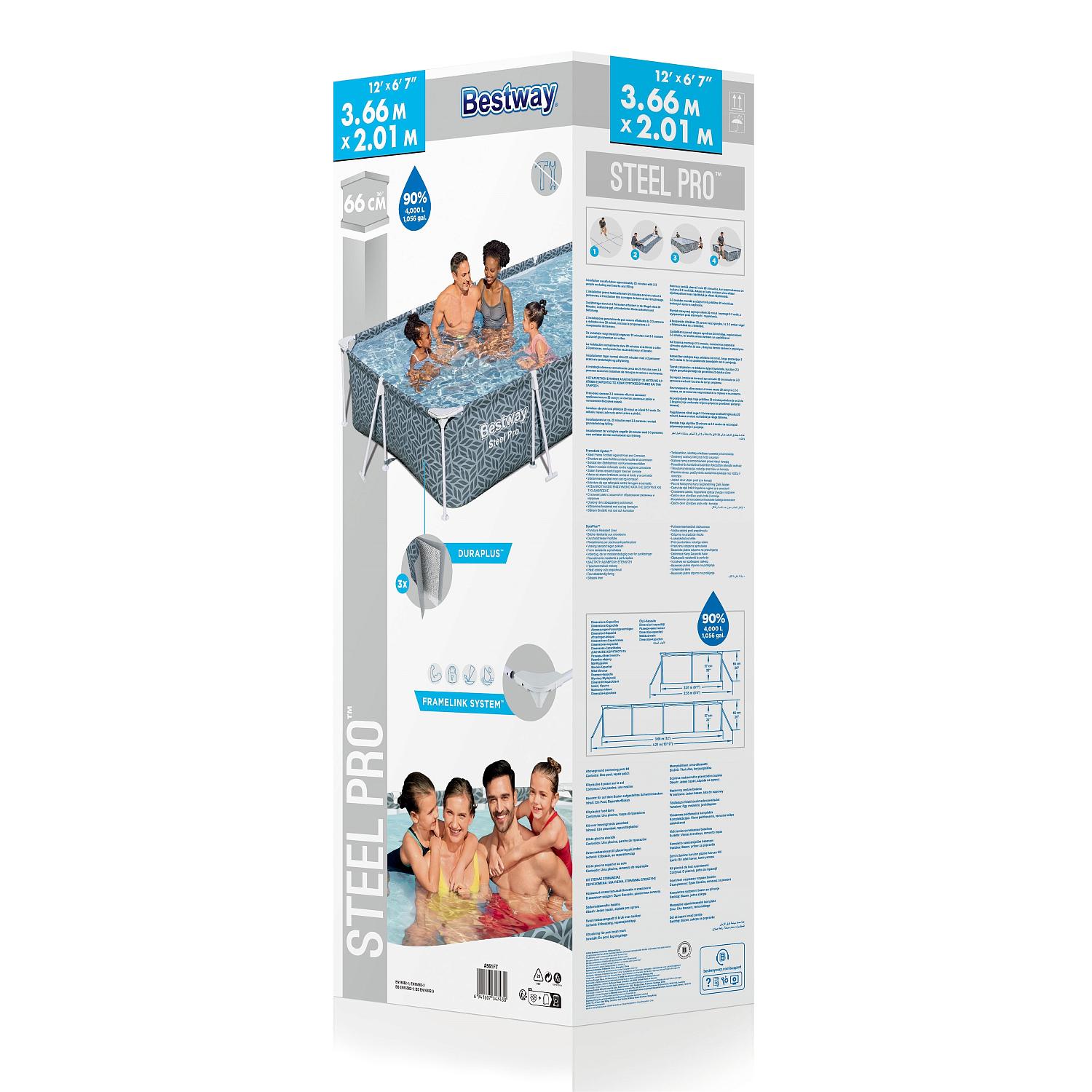 Каркасный бассейн Bestway 561FV BW, 366x201x66см, фильтр-насос фото 5